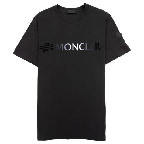 moncler tshirt|Black Logo Cotton T